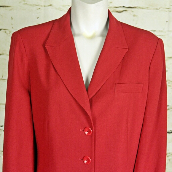 NWOT / Talbots Petites / Red Wool Blazer / 14 - Picture 5 of 7